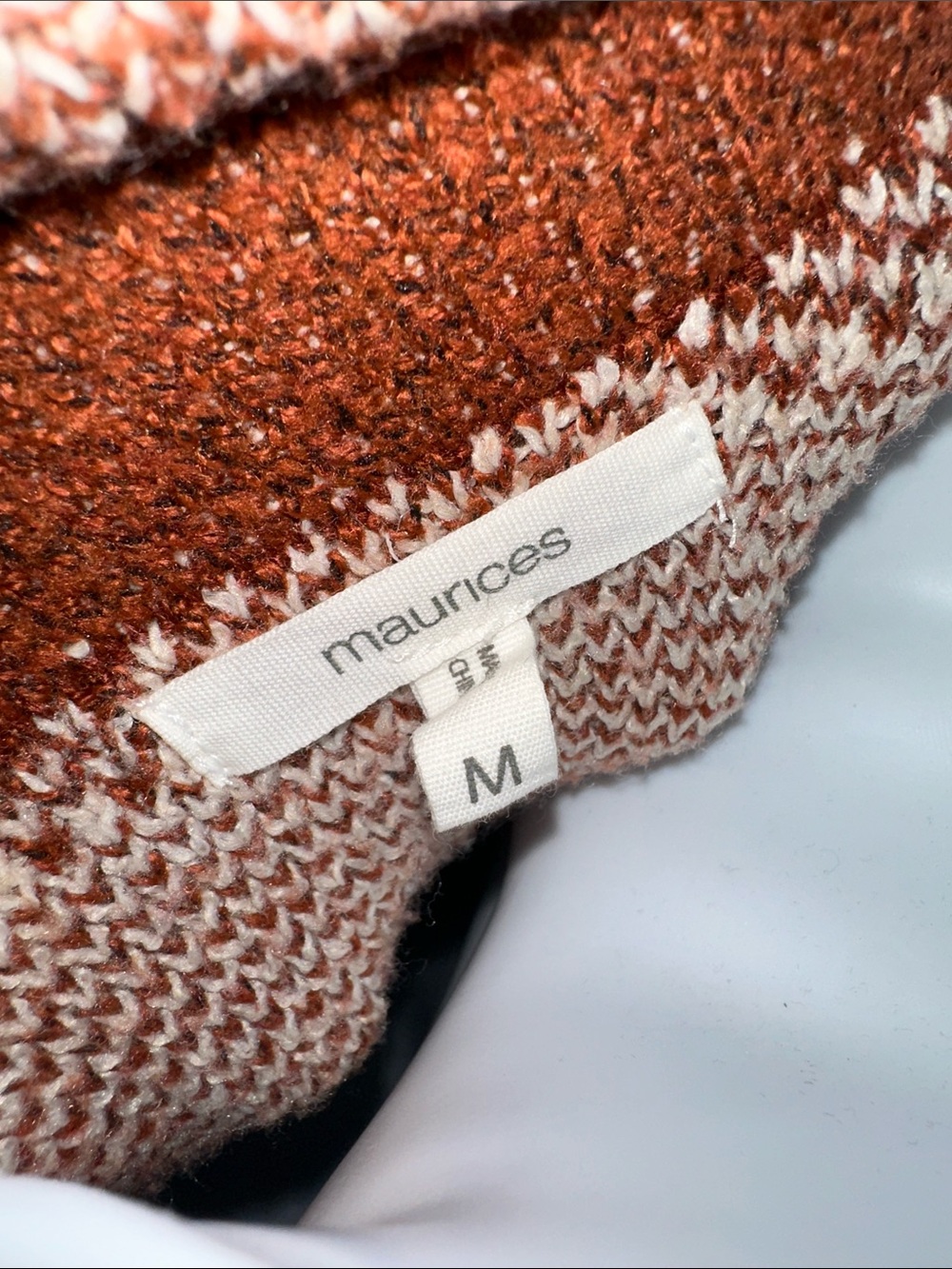 Maurices Rust & Cream Plaid Sleeveless Cardigan Vest - Picture 2 of 4